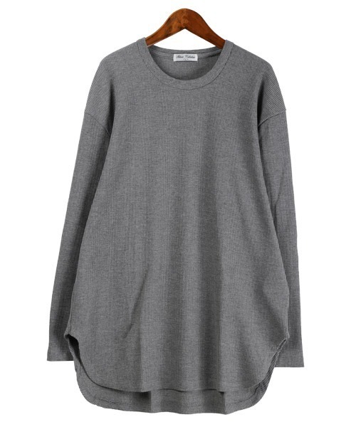 LUXSTYLE(ラグスタイル)の「ワッフルクルーネックロンT(Tシャツ/カットソー・メンズ・ブラック/杢グレー/ホワイト・M/L)」の11枚目の写真