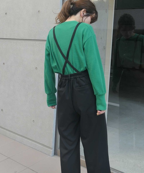CORNERS(コーナーズ)の「サスペンダー付きスラックスパンツ(スラックス・レディース・ブラック・M)」の8枚目の写真