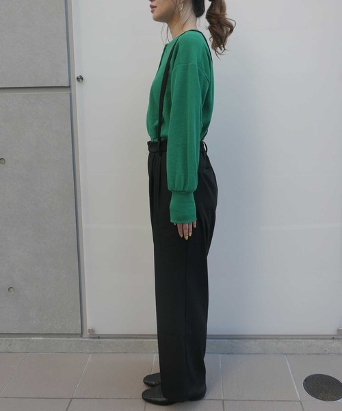 CORNERS(コーナーズ)の「サスペンダー付きスラックスパンツ(スラックス・レディース・ブラック・M)」の5枚目の写真