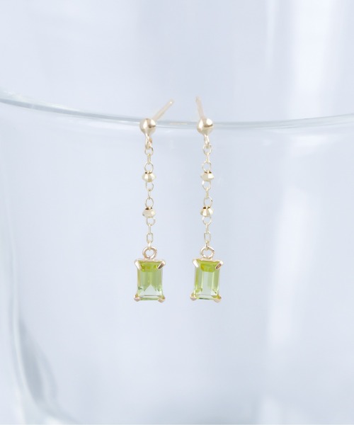 anqanq.（アンクアンク）の「【anqanq.】 K10 olivia ピアス（ピアス（両耳用）・レディース・グリーン/パープル・ONE SIZE）」の4枚目の写真