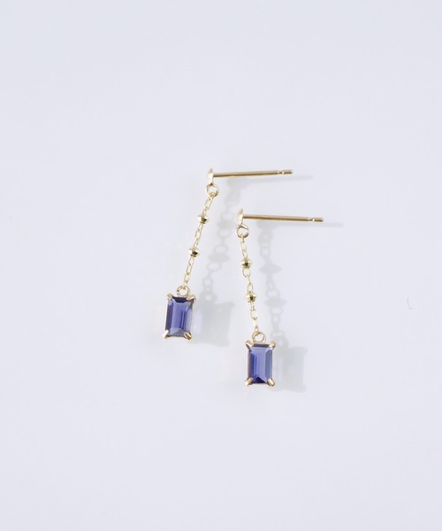 anqanq.（アンクアンク）の「【anqanq.】 K10 olivia ピアス（ピアス（両耳用）・レディース・グリーン/パープル・ONE SIZE）」の6枚目の写真