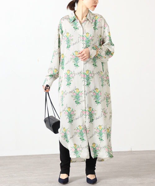 セール】ロゴフラワープリントシャツワンピース◇（ワンピース