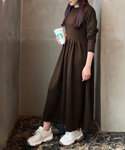 ロングワンピース 長袖 フレアワンピース（ワンピース）｜Doux Belle
