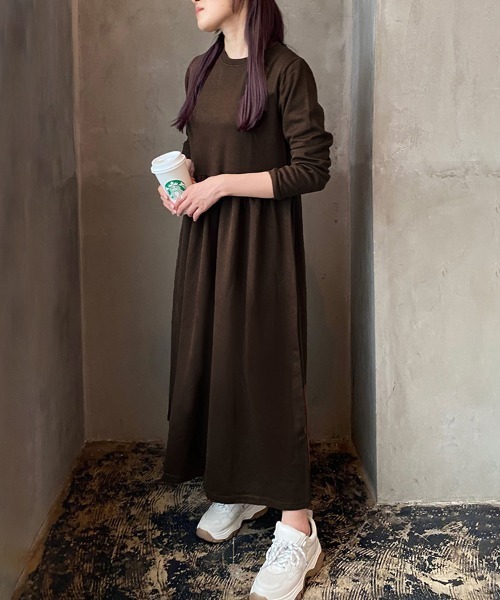 セール】ロングワンピース 長袖 フレアワンピース（ワンピース）｜Doux