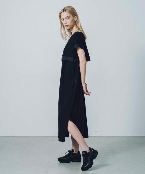 SILAS(サイラス)の「SIDE RIBBON DRESS サイラスサイドリボンワンピース(ワンピース・レディース・ライトグレー/ブラック・ONE SIZE)」の5枚目の写真