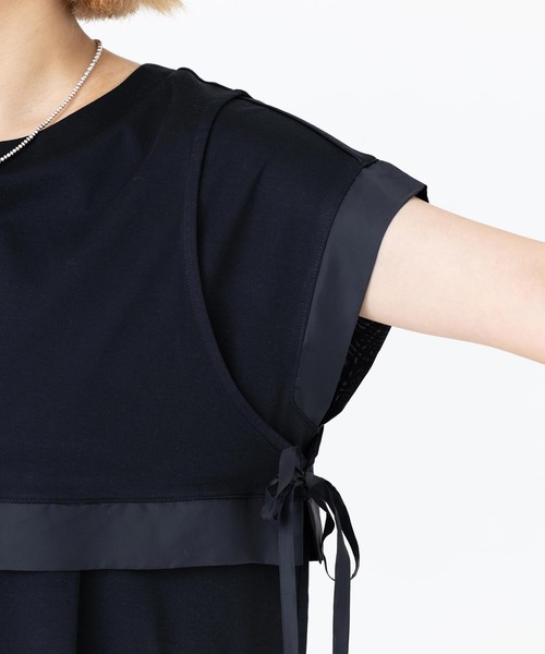 SILAS(サイラス)の「SIDE RIBBON DRESS サイラスサイドリボンワンピース(ワンピース・レディース・ライトグレー/ブラック・ONE SIZE)」の6枚目の写真