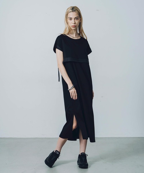 SILAS(サイラス)の「SIDE RIBBON DRESS サイラスサイドリボンワンピース(ワンピース・レディース・ライトグレー/ブラック・ONE SIZE)」の14枚目の写真