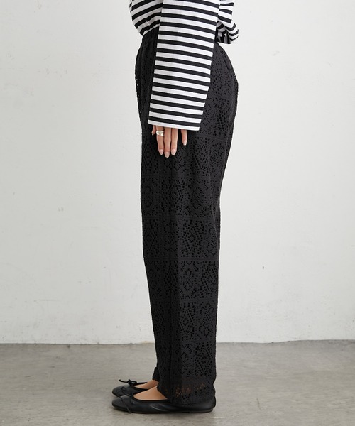 PUAL CE CIN（ピュアルセシン）の「四角柄レースパンツ（その他パンツ・レディース・ホワイト/ブラック・FREE）」の10枚目の写真