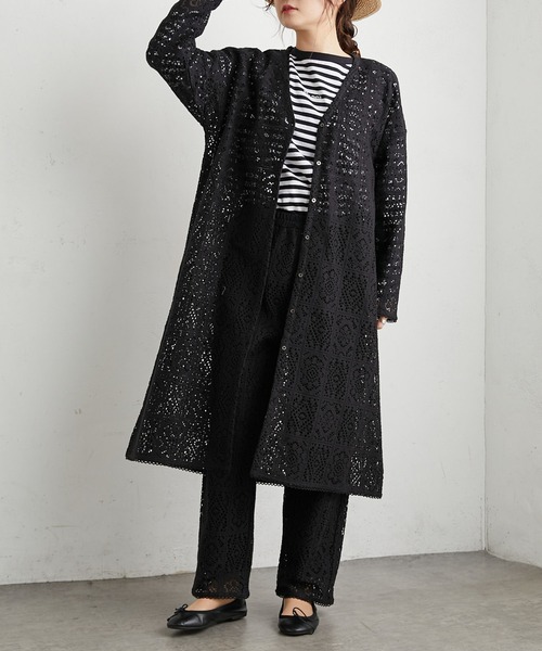 PUAL CE CIN（ピュアルセシン）の「四角柄レースパンツ（その他パンツ・レディース・ホワイト/ブラック・FREE）」の8枚目の写真