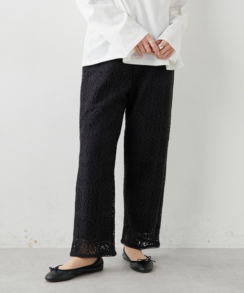 PUAL CE CIN（ピュアルセシン）の「四角柄レースパンツ（その他パンツ・レディース・ホワイト/ブラック・FREE）」の16枚目の写真
