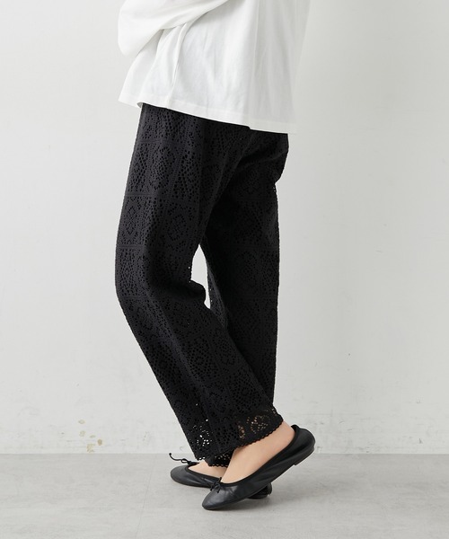 PUAL CE CIN（ピュアルセシン）の「四角柄レースパンツ（その他パンツ・レディース・ホワイト/ブラック・FREE）」の15枚目の写真