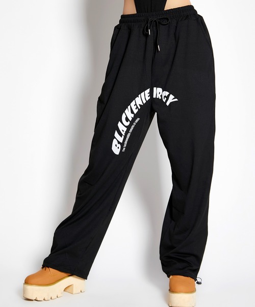 babyShoop（ベイビーシュープ）の「ロゴ入りジョガーパンツ（デニムパンツ・レディース・ブラック/グレー・FREE）」の2枚目の写真