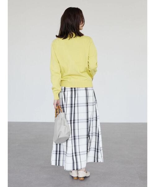 Green　Parks（グリーンパークス）の「コンパクトクルーネックカーディガン（カーディガン/ボレロ・レディース・グリーン/ブルー/オフホワイト/ブラック/イエロー・FREE）」の9枚目の写真