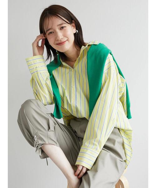 Green　Parks（グリーンパークス）の「コンパクトクルーネックカーディガン（カーディガン/ボレロ・レディース・グリーン/ブルー/オフホワイト/ブラック/イエロー・FREE）」の18枚目の写真