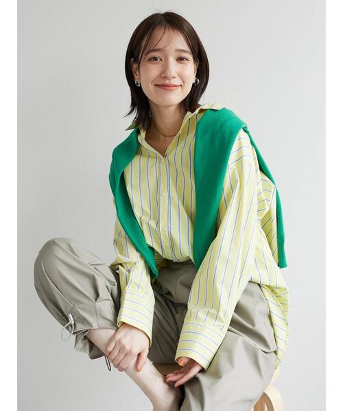 Green　Parks（グリーンパークス）の「コンパクトクルーネックカーディガン（カーディガン/ボレロ・レディース・グリーン/ブルー/オフホワイト/ブラック/イエロー・FREE）」の7枚目の写真