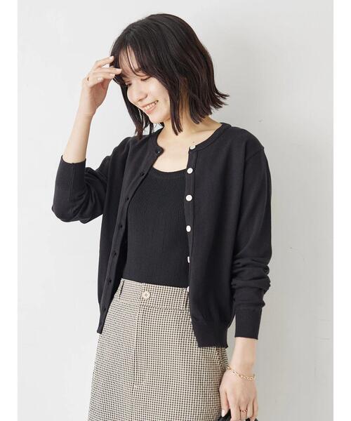 Green　Parks（グリーンパークス）の「コンパクトクルーネックカーディガン（カーディガン/ボレロ・レディース・グリーン/ブルー/オフホワイト/ブラック/イエロー・FREE）」の19枚目の写真