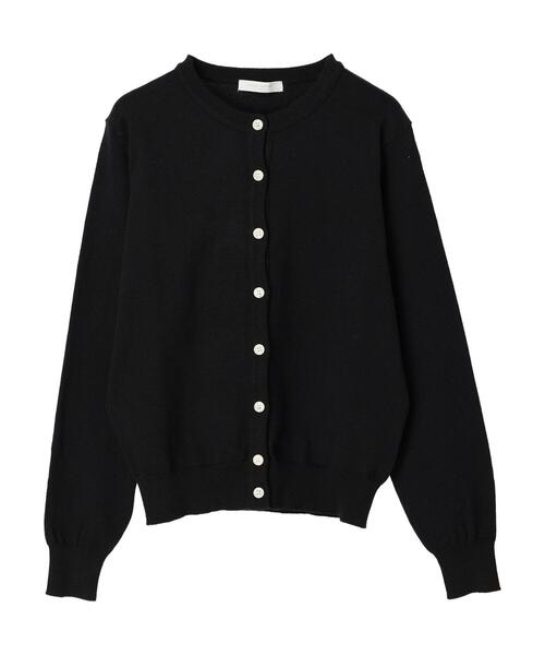 Green　Parks（グリーンパークス）の「コンパクトクルーネックカーディガン（カーディガン/ボレロ・レディース・グリーン/ブルー/オフホワイト/ブラック/イエロー・FREE）」の3枚目の写真