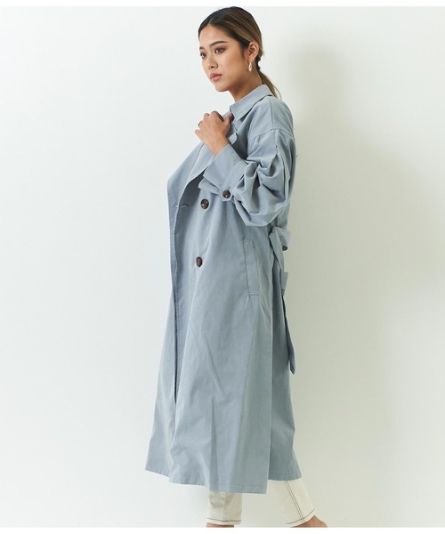 ANAP（アナップ）の「ボリュームスリーブタックトレンチコート（トレンチコート・レディース・カーキ/ブルー/アイボリー・FREE）」の5枚目の写真