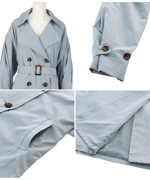 ANAP（アナップ）の「ボリュームスリーブタックトレンチコート（トレンチコート・レディース・カーキ/ブルー/アイボリー・FREE）」の13枚目の写真