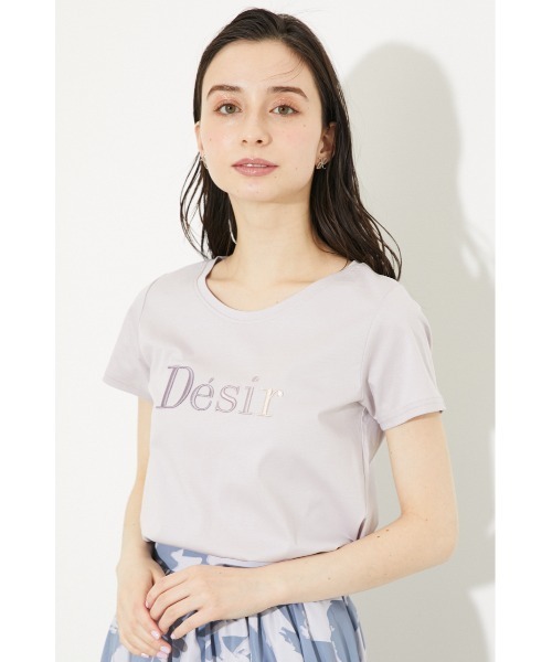 rienda（リエンダ）の「Desir Tシャツ（Tシャツ/カットソー・レディース・パープル/ライトブルー/ブラック/スモークピンク/ホワイト/グリーン・FREE）」の5枚目の写真