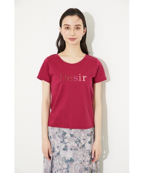 rienda（リエンダ）の「Desir Tシャツ（Tシャツ/カットソー・レディース・パープル/ライトブルー/ブラック/スモークピンク/ホワイト/グリーン・FREE）」の21枚目の写真