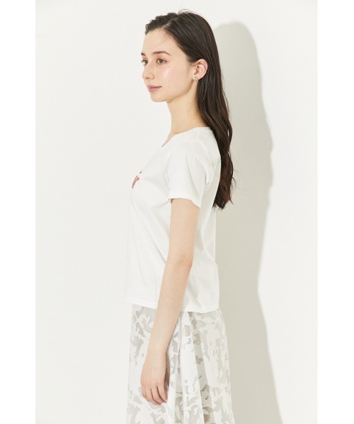 rienda（リエンダ）の「Desir Tシャツ（Tシャツ/カットソー・レディース・パープル/ライトブルー/ブラック/スモークピンク/ホワイト/グリーン・FREE）」の9枚目の写真