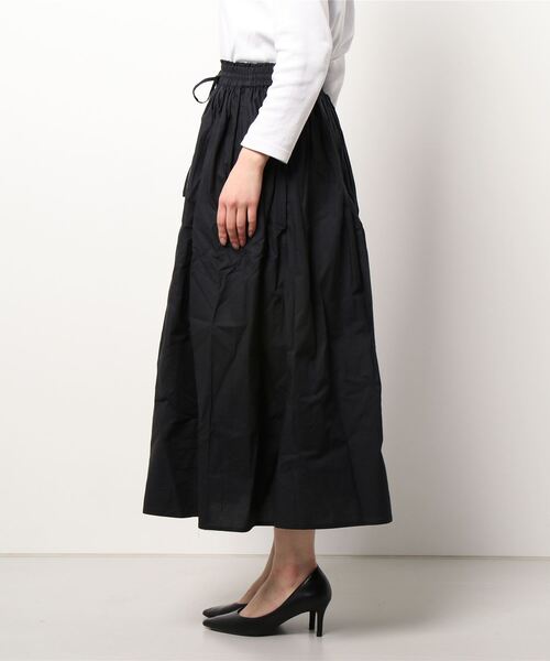 Wordtrobe（ワードトローブ）の「【wordtrobe】ポプリン たっぷりギャザーの 楽ちん ふんわりスカート（スカート・レディース・ブラック/ブラウン/マスタード/アーミー/ピンク系その他・FREE）」の7枚目の写真