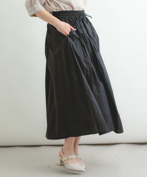 Wordtrobe（ワードトローブ）の「【wordtrobe】ポプリン たっぷりギャザーの 楽ちん ふんわりスカート（スカート・レディース・ブラック/ブラウン/マスタード/アーミー/ピンク系その他・FREE）」の10枚目の写真