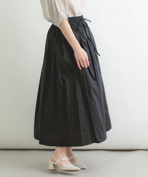 Wordtrobe（ワードトローブ）の「【wordtrobe】ポプリン たっぷりギャザーの 楽ちん ふんわりスカート（スカート・レディース・ブラック/ブラウン/マスタード/アーミー/ピンク系その他・FREE）」の13枚目の写真