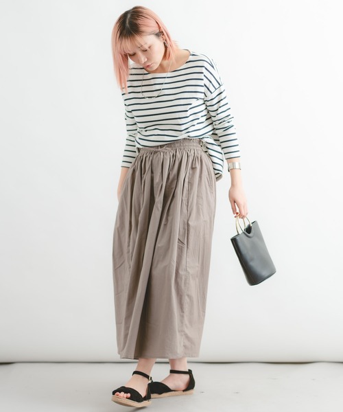 Wordtrobe（ワードトローブ）の「【wordtrobe】ポプリン たっぷりギャザーの 楽ちん ふんわりスカート（スカート・レディース・ブラック/ブラウン/マスタード/アーミー/ピンク系その他・FREE）」の17枚目の写真