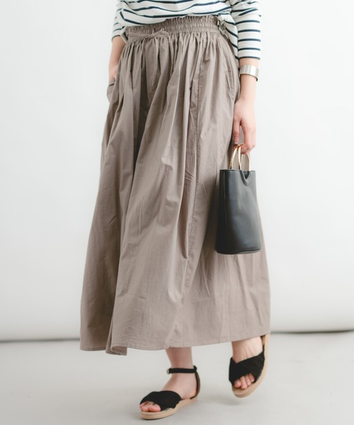 Wordtrobe（ワードトローブ）の「【wordtrobe】ポプリン たっぷりギャザーの 楽ちん ふんわりスカート（スカート・レディース・ブラック/ブラウン/マスタード/アーミー/ピンク系その他・FREE）」の18枚目の写真