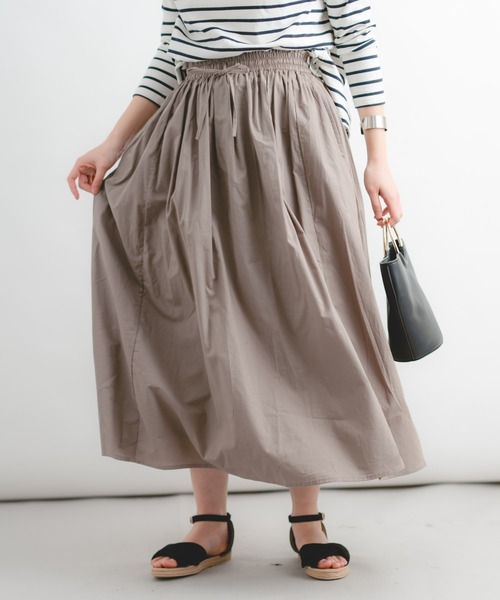 Wordtrobe（ワードトローブ）の「【wordtrobe】ポプリン たっぷりギャザーの 楽ちん ふんわりスカート（スカート・レディース・ブラック/ブラウン/マスタード/アーミー/ピンク系その他・FREE）」の20枚目の写真