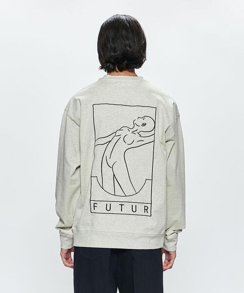 FUTUR（フューチャー）の「＜FUTUR＞ HW 01 OUTLINE CREW/スウェット（スウェット・メンズ・オレンジ/ナチュラル・M/L）」の2枚目の写真