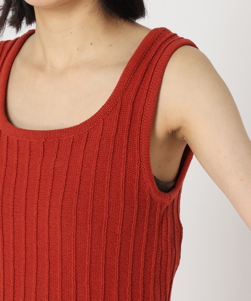 U by SPICK&SPAN(ユーバイスピックアンドスパン)の「【LEPIDOS/レピドス】 COTTON KNIT ワンピース◆(ワンピース・レディース・レッド/サックスブルー・FREE)」の6枚目の写真
