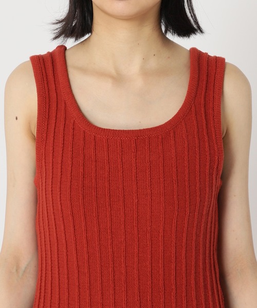 U by SPICK&SPAN(ユーバイスピックアンドスパン)の「【LEPIDOS/レピドス】 COTTON KNIT ワンピース◆(ワンピース・レディース・レッド/サックスブルー・FREE)」の9枚目の写真