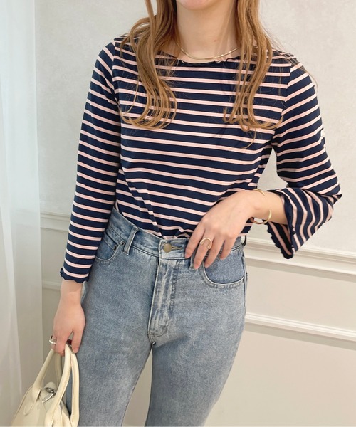 apres jour(アプレジュール)の「タグ付きボーダーT【ZOZOTOWN限定アイテム】(Tシャツ/カットソー・レディース・アイボリー/ライトピンク/ネイビー・X-LARGE/フリー)」の15枚目の写真