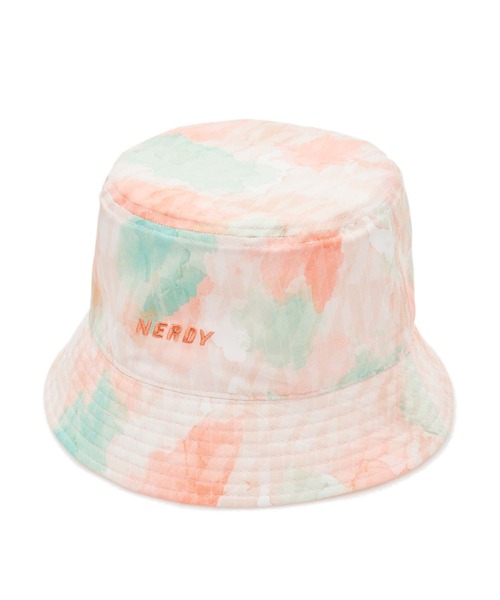 NERDY(ノルディ)の「NERDY X ATMOS DNA Watercolor Brush Bucket Hat / ノルディー x アトモス ディーエヌエー ウォーターカラー ブラッシュ バケットハット 【SP】(ハット・レディース・オレンジ/パープル・S/M)」の2枚目の写真