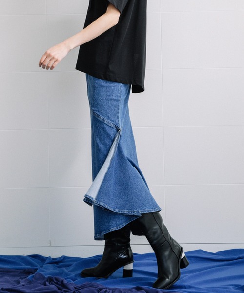 AULA AILA（アウラアイラ）の「マーメイドデニムスカート（デニムスカート・レディース・ブラック/インディゴブルー/ブルー・1/0）」の12枚目の写真