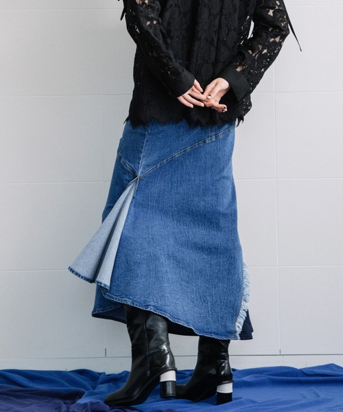 AULA AILA（アウラアイラ）の「マーメイドデニムスカート（デニムスカート・レディース・ブラック/インディゴブルー/ブルー・1/0）」の13枚目の写真