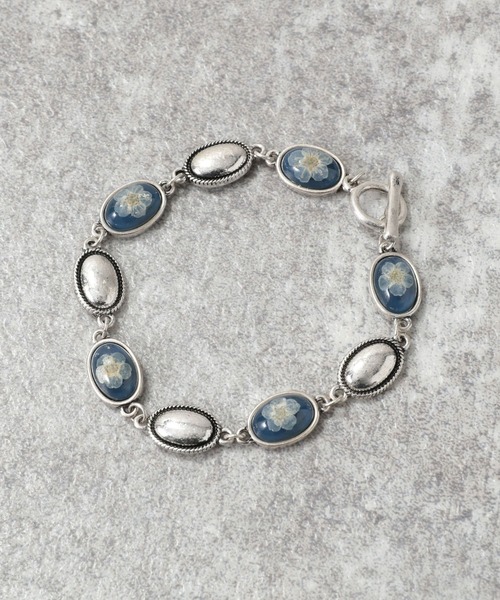 RAGEBLUE（レイジブルー）の「フラワープレス/モチーフブレスレット（ブレスレット・メンズ・ネイビー/ブラウン/グリーン・FREE）」の5枚目の写真