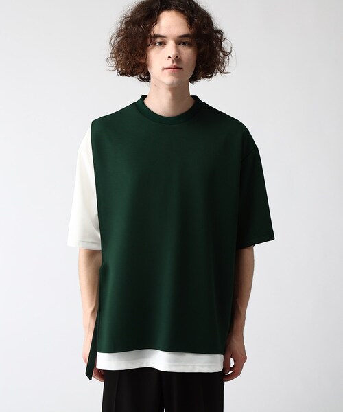 tk.TAKEO KIKUCHI（ティーケータケオキクチ）の「◆クウォーターレイヤードカットソー（Tシャツ/カットソー・メンズ・ホワイト系5/ブラック系4/ダークグリーン系4・02/03）」の4枚目の写真