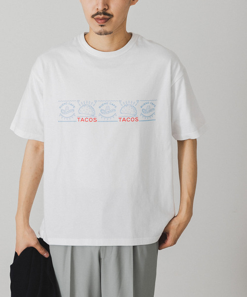 URBAN RESEARCH DOORS（アーバンリサーチドアーズ）の「TACOS プリントTシャツ（Tシャツ/カットソー・メンズ・グレー/ホワイト・LARGE/MEDIUM）」の12枚目の写真