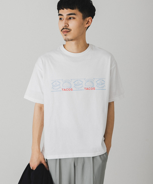 URBAN RESEARCH DOORS（アーバンリサーチドアーズ）の「TACOS プリントTシャツ（Tシャツ/カットソー・メンズ・グレー/ホワイト・LARGE/MEDIUM）」の3枚目の写真