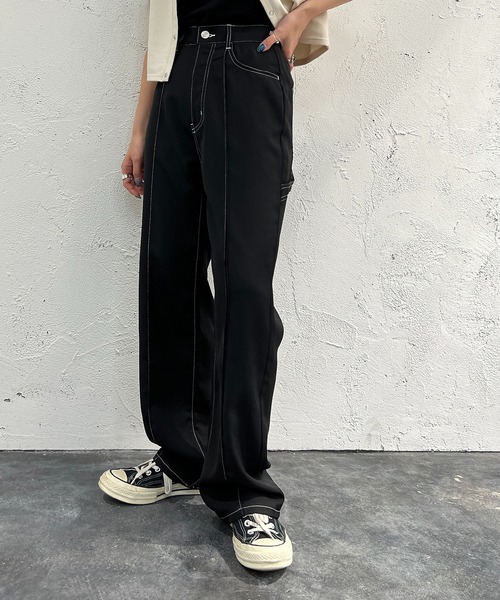 apres jour mignon(アプレジュールミニョン)の「ペインターパンツ【ZOZOTOWN限定アイテ】(その他パンツ・レディース・アイボリー/ブラック/カーキ・MEDIUM/X-LARGE/SMALL)」の2枚目の写真