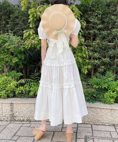 lilLilly（リルリリー）の「ストローリボンパールハット（ハット・レディース・ホワイト/ブラック・FREE）」の14枚目の写真