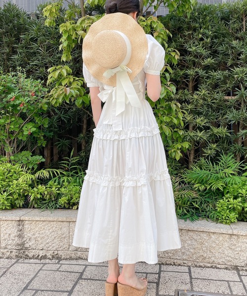 lilLilly（リルリリー）の「ストローリボンパールハット（ハット・レディース・ホワイト/ブラック・FREE）」の7枚目の写真