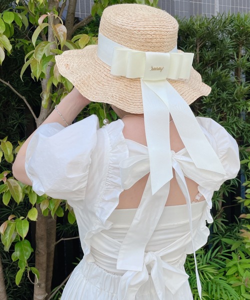 lilLilly（リルリリー）の「ストローリボンパールハット（ハット・レディース・ホワイト/ブラック・FREE）」の16枚目の写真
