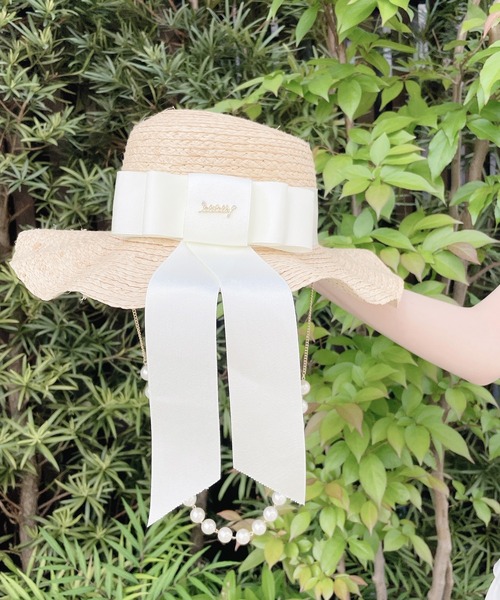 lilLilly（リルリリー）の「ストローリボンパールハット（ハット・レディース・ホワイト/ブラック・FREE）」の18枚目の写真