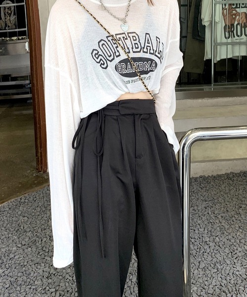 Dita Muaj.(ディータムアージュ)の「ハイウエストルーズモッピングパンツ(スラックス・レディース・ブラック/オリーブ・S/M/L)」の8枚目の写真