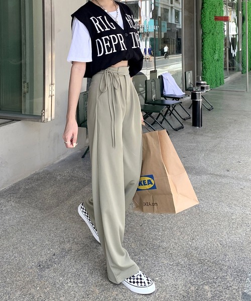 Dita Muaj.(ディータムアージュ)の「ハイウエストルーズモッピングパンツ(スラックス・レディース・ブラック/オリーブ・S/M/L)」の10枚目の写真